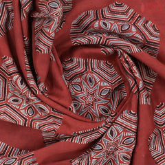 Antique Red Jaipur Cotton Printed Saree