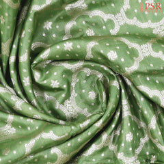 Asparagus Green Banaras Tussar Silk Saree