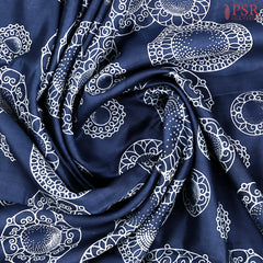 Prussian Blue Chiniya Silk Saree