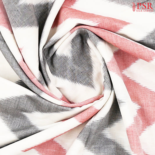 Off White Ikkat Cotton Saree