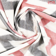 Off White Ikkat Cotton Saree