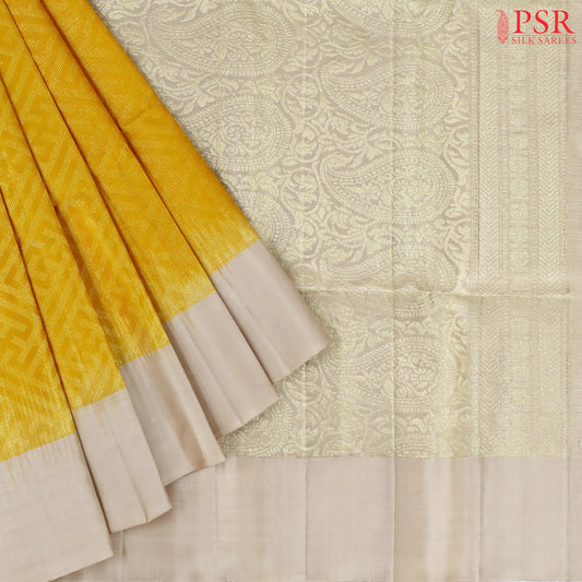 Amber Yellow Soft Silk Saree