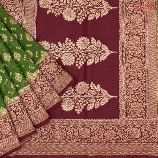 Dark Olive Green Summer Silk Saree