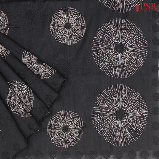 Black Kosa Embroidery Saree