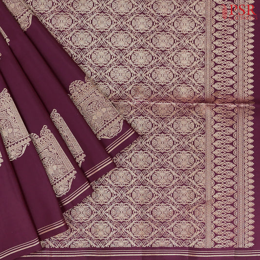 Burgundy Soft Silk Saree