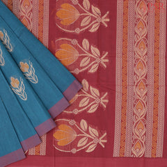 Cerulean Blue Kovai Cotton Saree