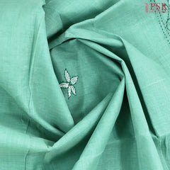 Aqua Pearl Bengal Cotton Saree