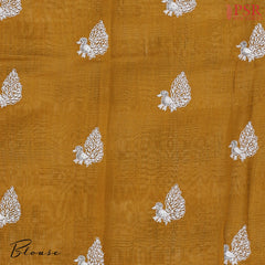 Dark Gamboge Munga Silk Saree