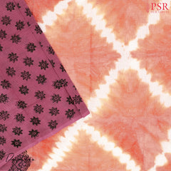 Salmon Peach Cotton Dress Material