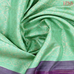 Mint Green Kanchipuram Jacquard Silk Saree