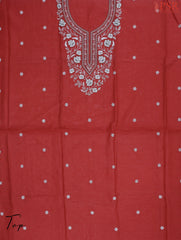 Red Silk Cotton Dress Material
