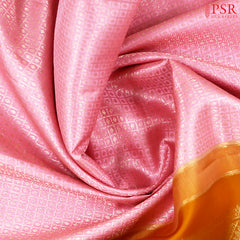 Carnation Pink Kanchipuram Tissue Silk Saree
