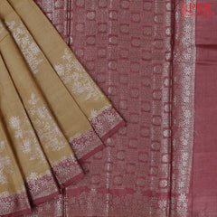 Tortilla Brown Banaras Tussar Silk Saree
