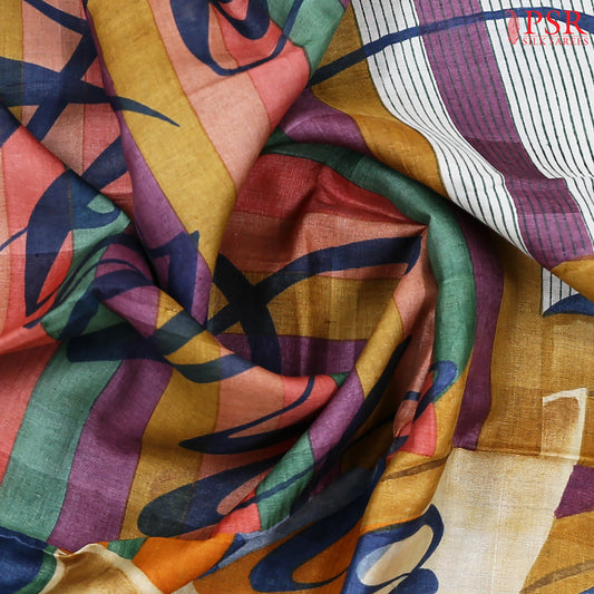 Multicolor Kadhi Tussar Silk Saree