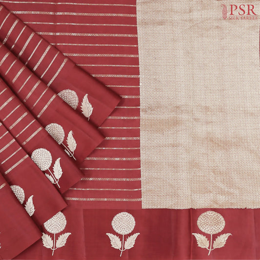 Maroon Banaras Silk Saree