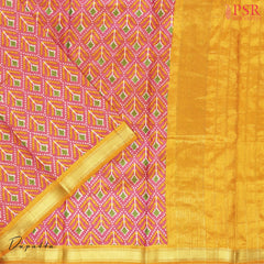 Marigold Orange Soft Patola Silk Cotton Dress Material
