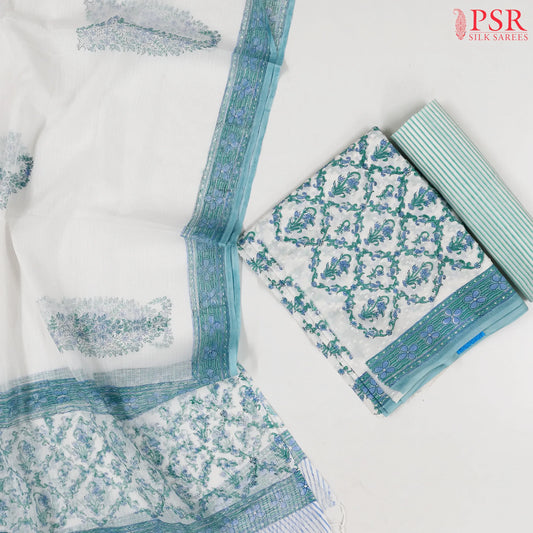 Off White Cotton Dress Material