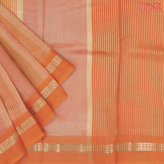 Orange Semi Chiniya Saree