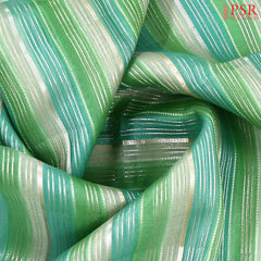 Green & Teal Banaras Kora Organza Saree