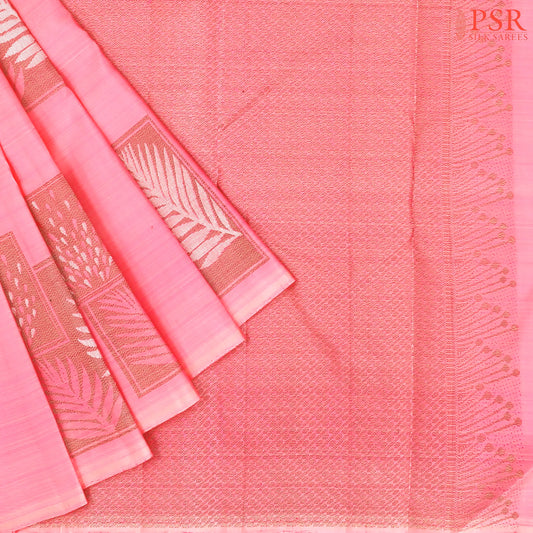 Flamingo Pink Kanchipuram Silk Saree