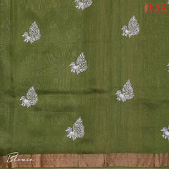 Green Shaded Munga Silk Saree