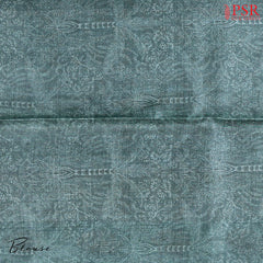 Steel Teal Banaras Tussar Silk Saree