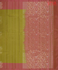 Olive Green Soft Silk Mix Saree