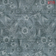 Steel Grey Printed Silk Saree