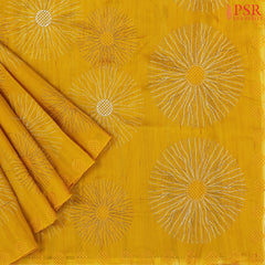Mustard Yellow Kosa Embroidery Saree