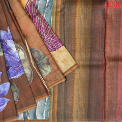 Light Mustard Brown Kadhi Tussar Silk Saree