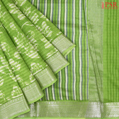 Light Green Chanderi Silk Cotton Saree