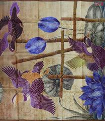 Light Mustard Brown Kadhi Tussar Silk Saree