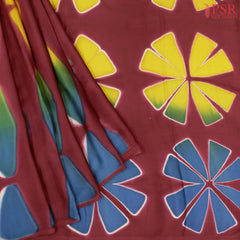 Maroon Crape Silk Saree