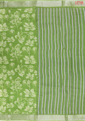 Light Green Chanderi Silk Cotton Saree