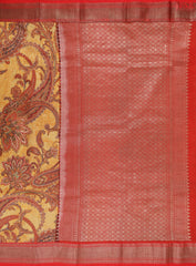 Sandstone Orange Printed Silk Saree