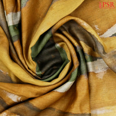 Mustard Munga Silk Saree
