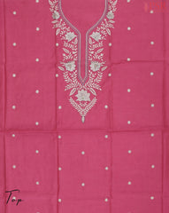 Dark Pink Silk Cotton Dress Material