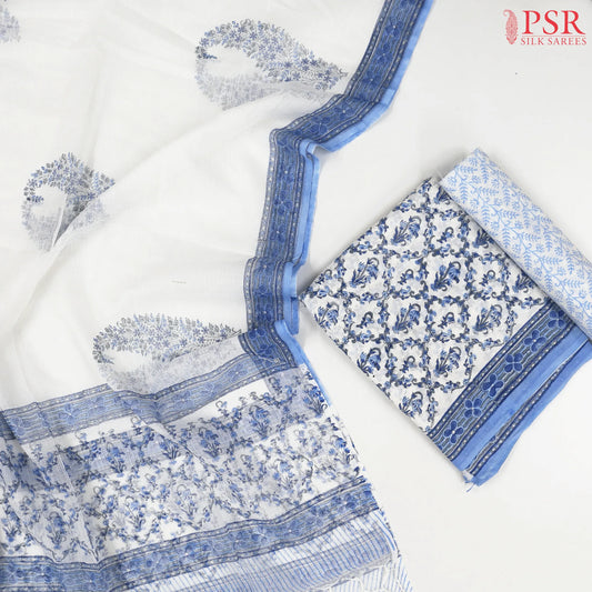 White Cotton Dress Material