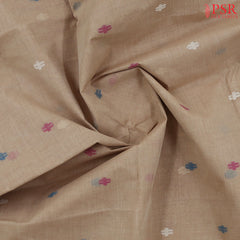 Orange Khaki Bengal Cotton Saree