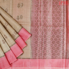 Royal Beige Banaras Tussar Silk Saree