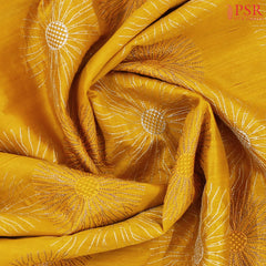 Mustard Yellow Kosa Embroidery Saree