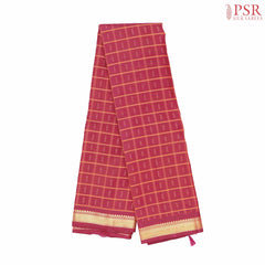 Dark Ruby Pink Kanchipuram Silk Saree