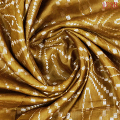 Dark Mustard Yellow Banaras Tussar Silk Saree