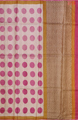 Sand Beige Kadhi Tussar Silk Saree