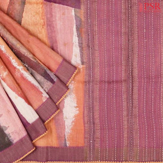 Coral Munga Silk Saree