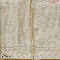 Dark Mustard Yellow Banaras Tussar Silk Saree