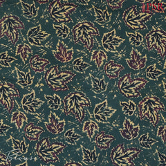 Dark Green Jaipur Cotton Printed Saree
