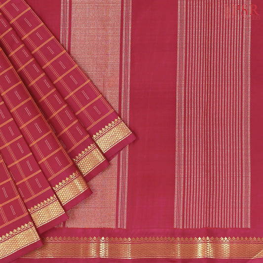 Dark Ruby Pink Kanchipuram Silk Saree