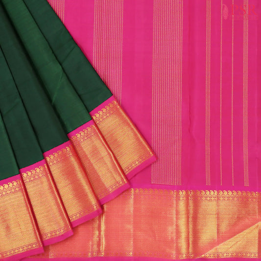 Dark Green Kanchipuram Silk Saree