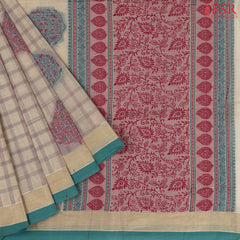 Beige Kovai Cotton Saree